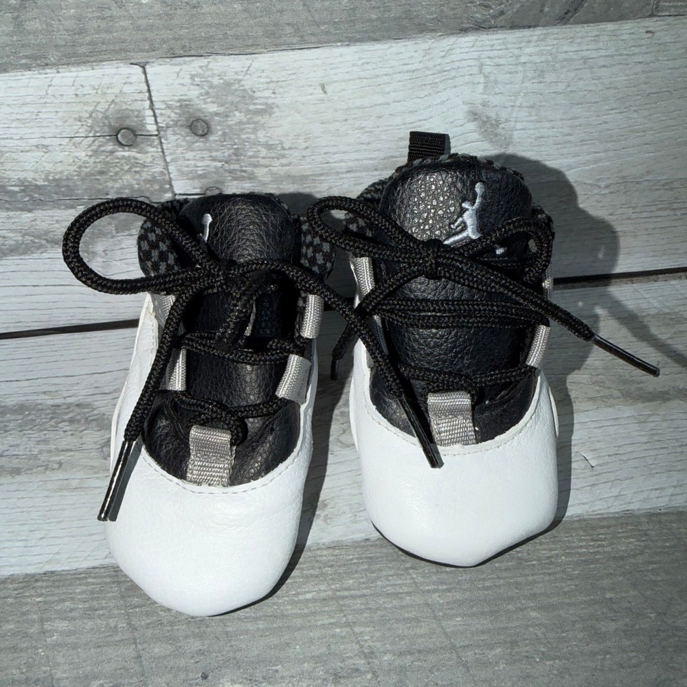 Vintage Rare 1994 Air Jordan 10 OG Steel White Black Grey 130217-101 Infant 2C - Picture 2 of 12